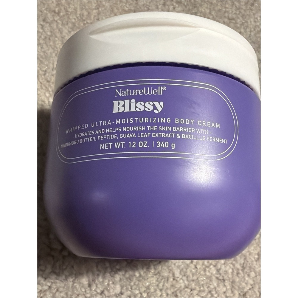 NatureWell Blissy Moisturizing Body Cream 12oz Purple Jar Sealed